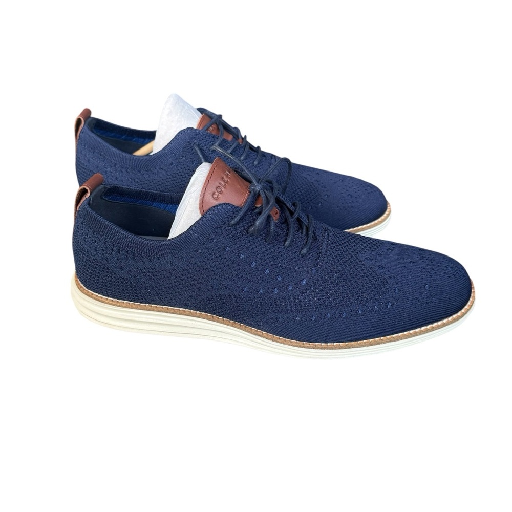 COLE HAAN MEN'S ORIGINAL GRAND STITCHLITE WINGTIP OXFORD C27960 NAVY Size 10.5